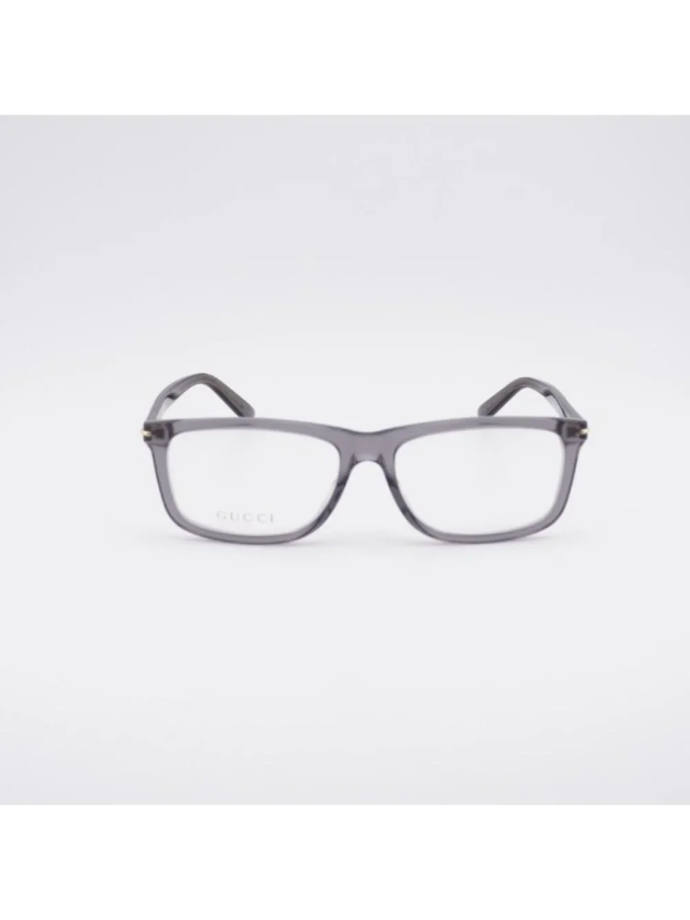 Gucci GG1447O 004 Eyeglasses Transparent Grey 57mm Rectangle Frame